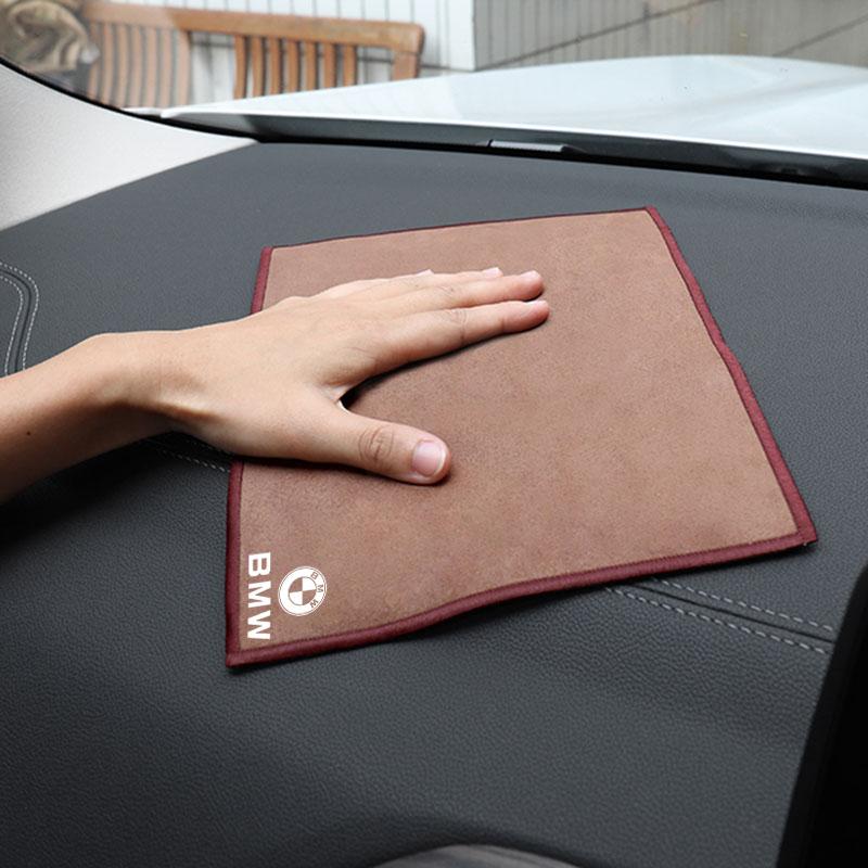 Auto Interior Suede Car Logo Towel Cleaning Drying Rag Cloth For BMW E46 E90 E60 F30 F10 E39 E36 G30 E92 E87 E91 X5 E70 E92 E91 NU8