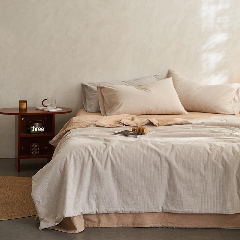 Japanese Style Summer Cooling Quilt Set - 4-Piece Cotton, Yarn-Dyed, Tencel Blend, All-Season Air Conditioning Quilt. Summer Quilt 150x200 cm