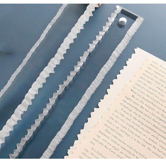 Paper Tearing Ruler Deckle Edge Thick Craft Ruler with 2 Different Edges Acrylic Irregular Edges Ruler Heavy Craft Ruler for Cutting Paper-11.34
