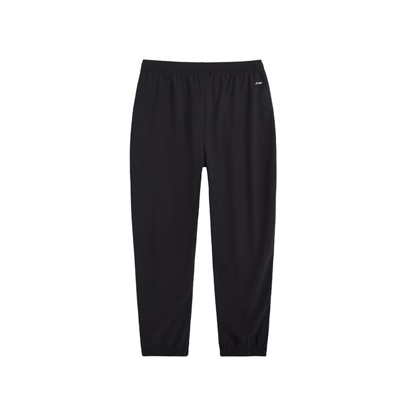 Li-Ning Απλό Μοντέρνο Ευέλικτο Άνετο Εξωτερικού Χώρου Με κορδόνι Πλεκτό Αθλητικό Παντελόνι Unisex Παντελόνι Μαύρο AYKV851-1