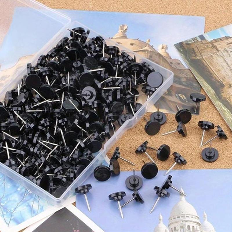 150Pcs Round Flat Head Push Pin Decorative Thumbtacks Cork Notice Board Pin with Case for Cork Board Bulletin Board
