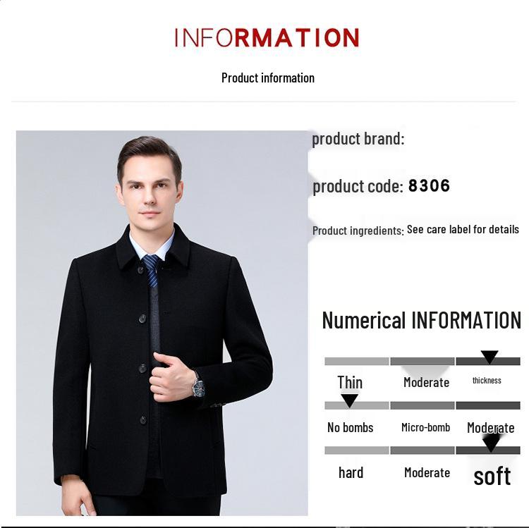 Men's Mid-Length Business Casual Double-Faced Cashmere Coat