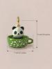 Cartoon Teacup Animal Series Pendant Necklace Cute Diy Fox Penguin Rabbit Panda Hedgehog 3D Pendant Jewelry Accessories