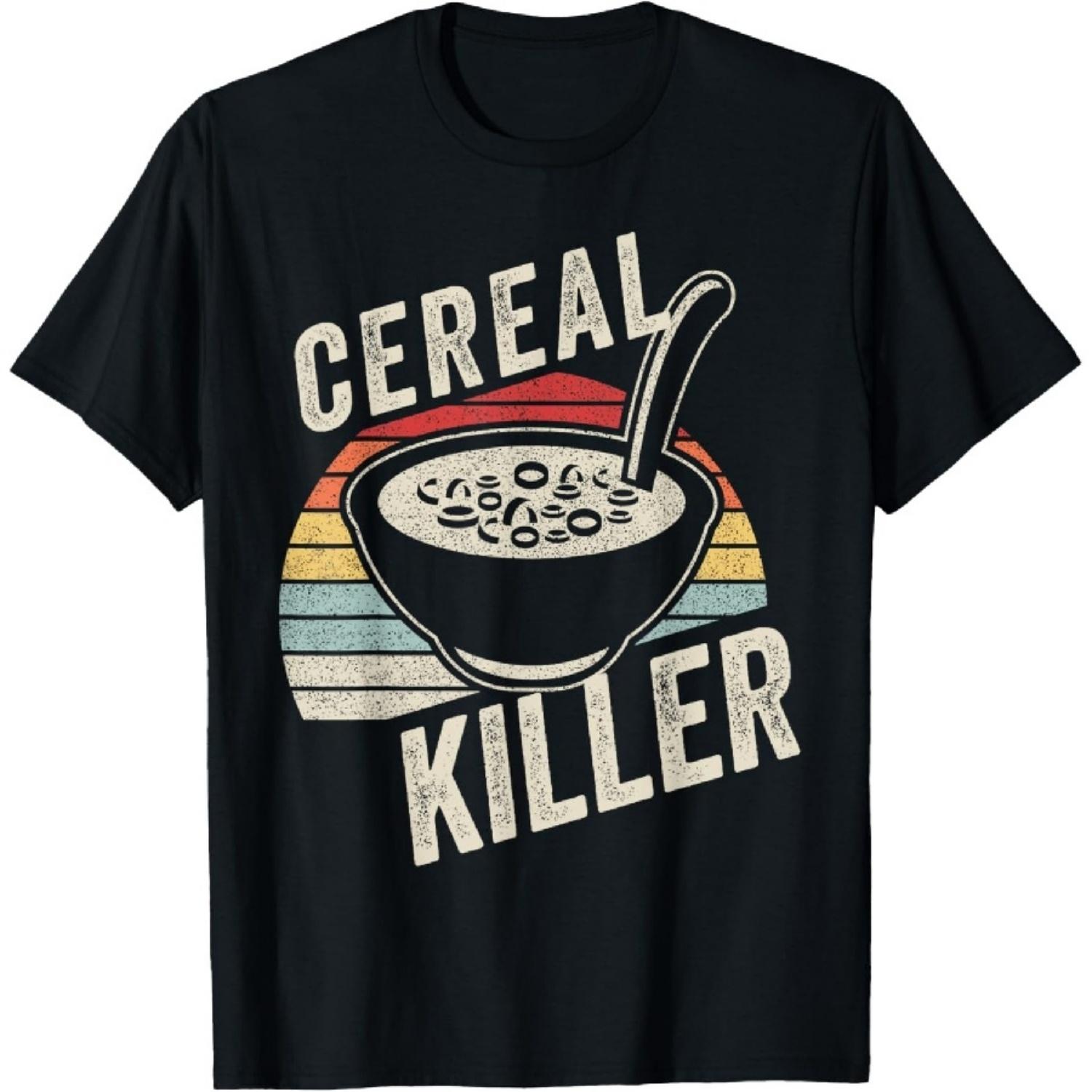 Винтажная Ретро Футболка  Убийца Хлопьев  для Завтрака и Бранча, Смешная XXXXXL разноцветный