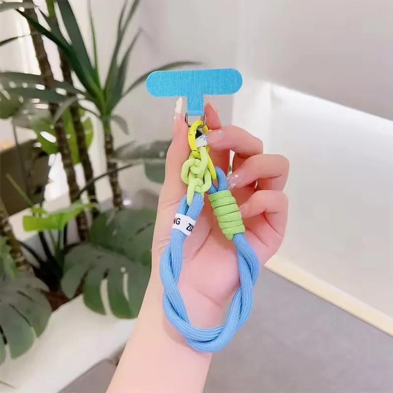 Modisches Starkes Handylanyard Hängende Dekoration Verdrehte Schnur Anti-Verlust Anhänger Handgelenk Kurze Riemen für Alle Handyhüllen