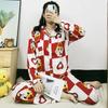 A thin milk silk pajama women's spring and autumn sweet age-reducing women's long-sleeved trousers loungewear set