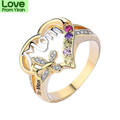 Jewelry Accessories Heart Shaped Festival Various Sizes Anniversary Women Ring Fashion Jewelry Alloy Mother 'S Day Elegant