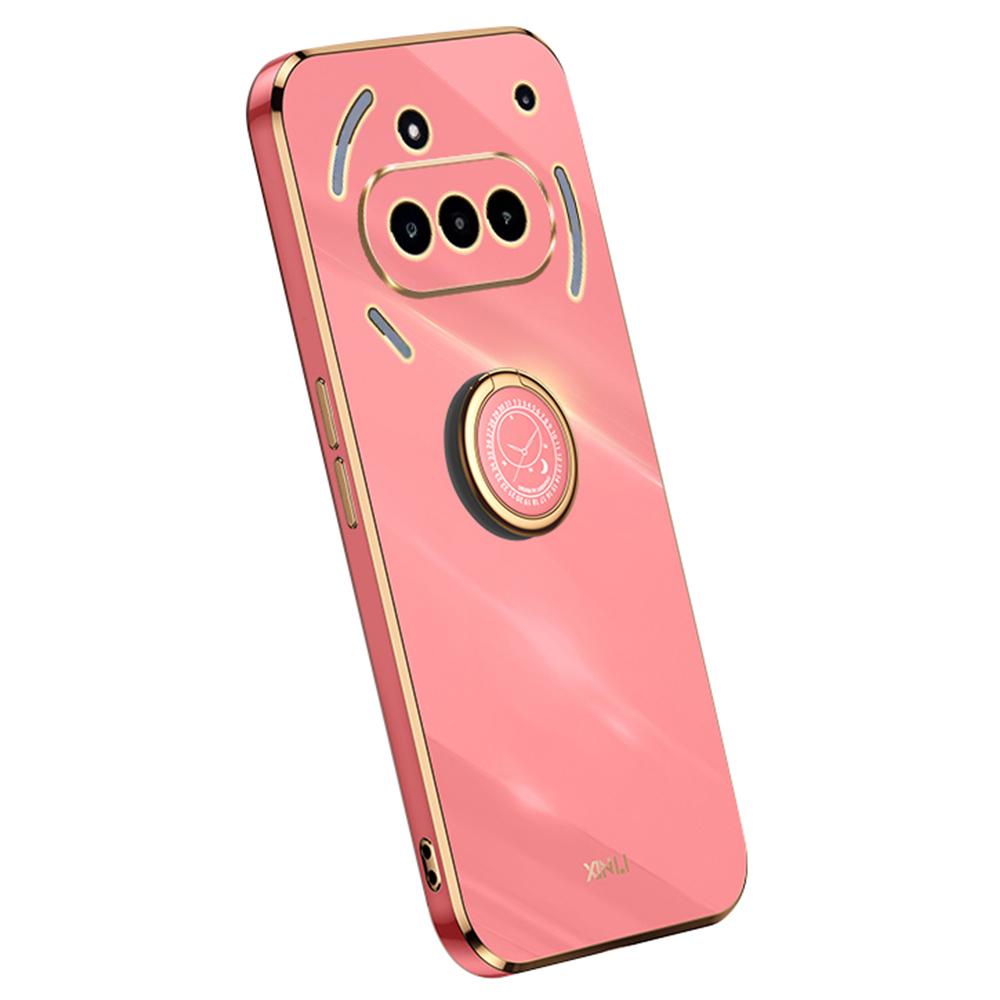 XINLI For Nothing Phone (3a) Case Ring Kickstand Electroplating TPU Phone Cover