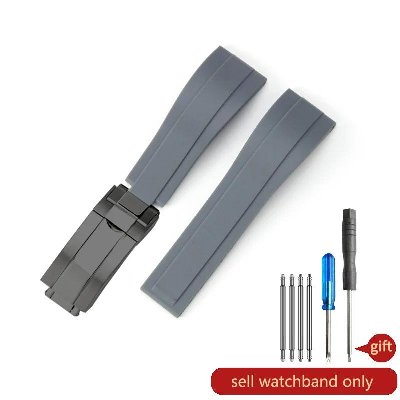 

Для ремешков Daytona Yacht Log Black Green Water Ghost Изогнутый конец 20 мм Силиконовый Выпуклый интерфейс Красный Синий Ремешок для часов 20MM