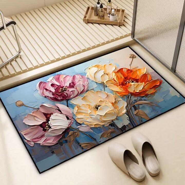 

Современный простой нескользящий коврик для двери ванной комнаты, туалет, простой в уходе, износостойкий коврик для ног, бытовой коврик из диатомовой грязи 80 * 100cm