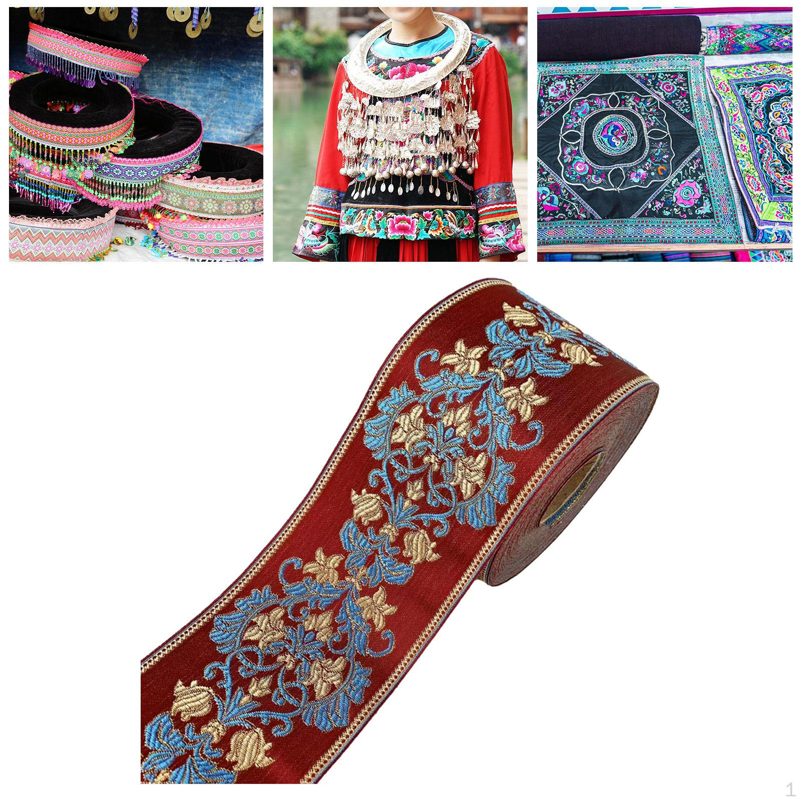 

Этническая жаккардовая лента DIY Декор, 5 м украшения для шитья, украшения для сумок, стола Width 8cm