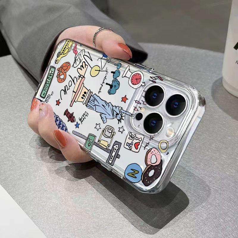 A City Graffiti Clear Phone Case For Samsung Galaxy S25 S24 S23 S26 UItra S22 Plus S21 FE A56 A55 A54 A34 A35 A15 A16 A26 Cover