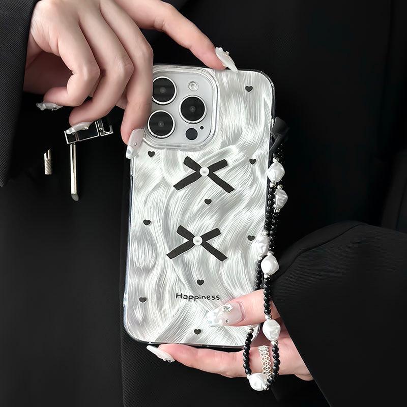 Zhitai Feather Yarn Transparent Case for iPhone 15/13/14 Pro, Fits 12 & Large Hole Design for Women