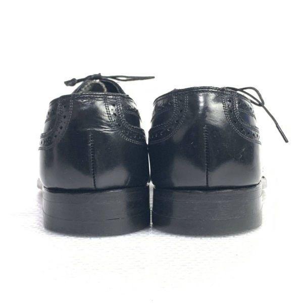 70s 1978 Vintage Florsheim Size 10B 26.5 27.5cm Full Brogue Wingtip Black