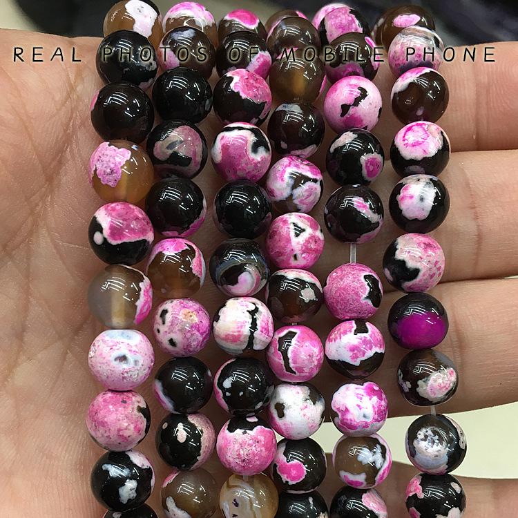 Rose Red Fire Agate Natural Stone Beads for DIY Jewelry Accessories 6mm, 62 beads, 20g