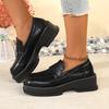 Women's Thick-Soled LoafersNew Spring British Style Shoes High-end White Square Toe Women's Shoes