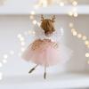 2pcs Plush Christmas Mesh Dress Girl Pendant Cartoon Xmas Tree Pendant  Home Xmas Decor
