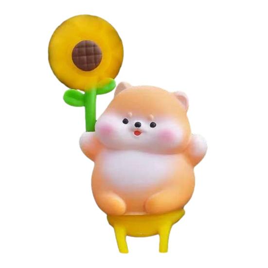 Cartoon Windmill Car Decoration with Soft Doll Cute Rotary Ornament for Dashboard Handlebar & Vent Solar/Manual Spin Fun Summer Gift for Car Bike