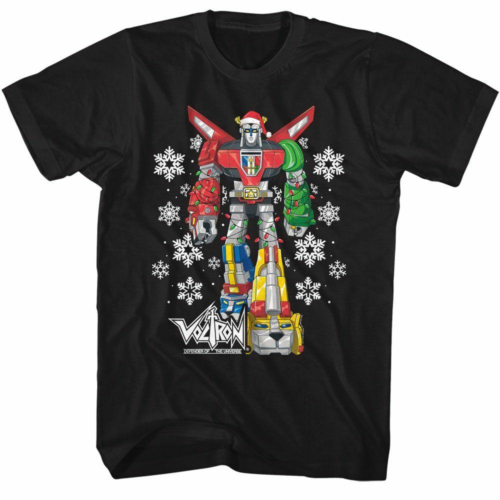Voltron Christmas Black Adult T-Shirt