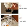 yangyizhi Vintage Glass Dessert Cup, Embossed Ice Cream Bowl, Thickened Footed Sundae Bowls for Cream, Yogurt, Parfait, Trifle, Fruit, Party Serving