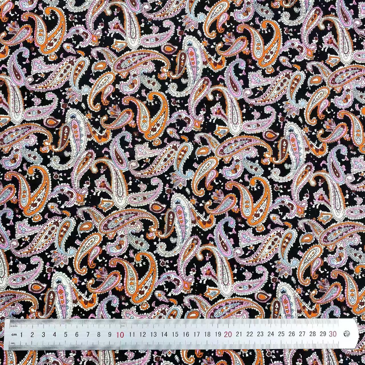 100% Cotton Poplin Printed Fabric | Cartoon Paisley Small Floral for Spring and Summer Kids Women Dresses Face Masks