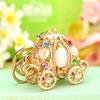 Full Rhinestone Crystal Pumpkin Keychains Car Keyrings Women's Bags Decoration Keychain Gifts Holiday Jewelry