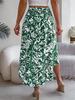 Casual Asymmetrical Flare Floral Print High Waist Skirt For Spring & Summer, Women's Clothing