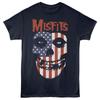 The Misfits Band T-Shirt FLAGGE GESICHT Herren Punk Rock Musik Offiziell Marineblau Baumwolle Unisex T-Shirt