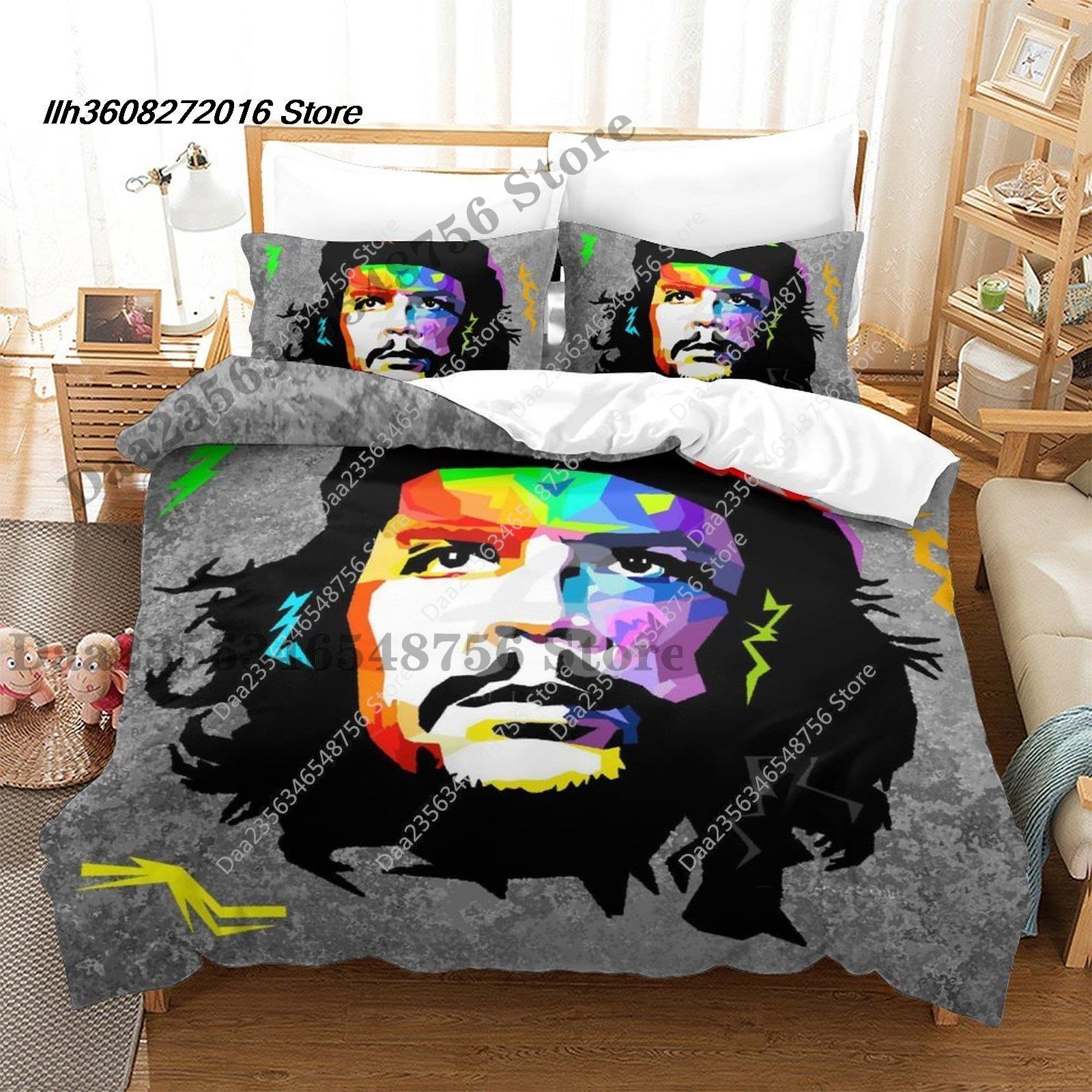 

New Che Guevara Bedding Set Single Twin Full Queen King Size Bed Set Aldult Kid Bedroom Duvetcover Sets 3D Print Anime Bed EU Single(135*200cm)3pcs