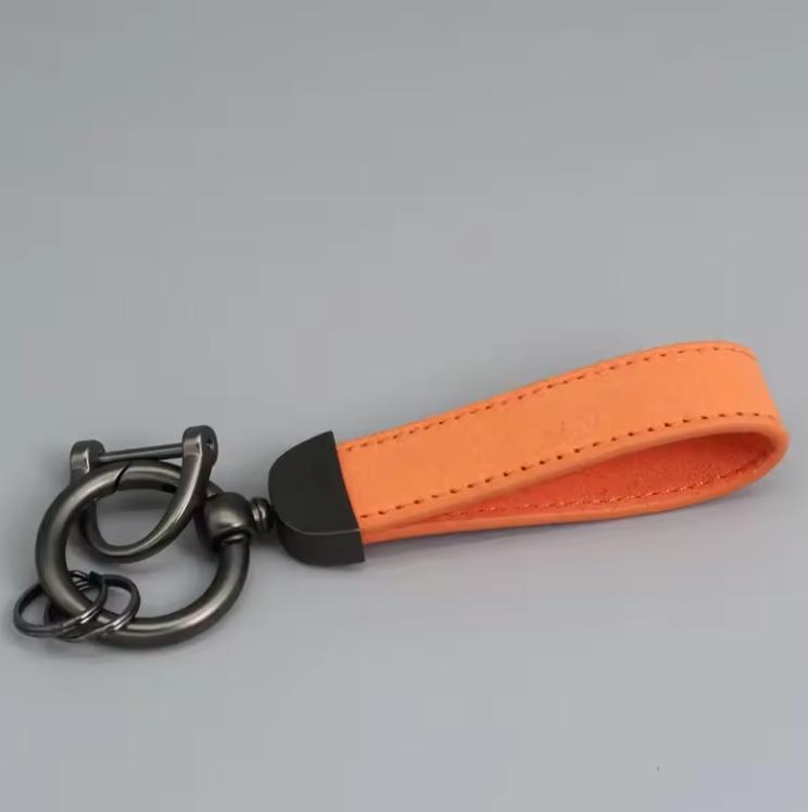 Vintage Laser Engrave Microfiber Suede Leather Keychain Blank Custom LOGO Bag Keyring Personalized Car Key Chains Men's Women‘’s