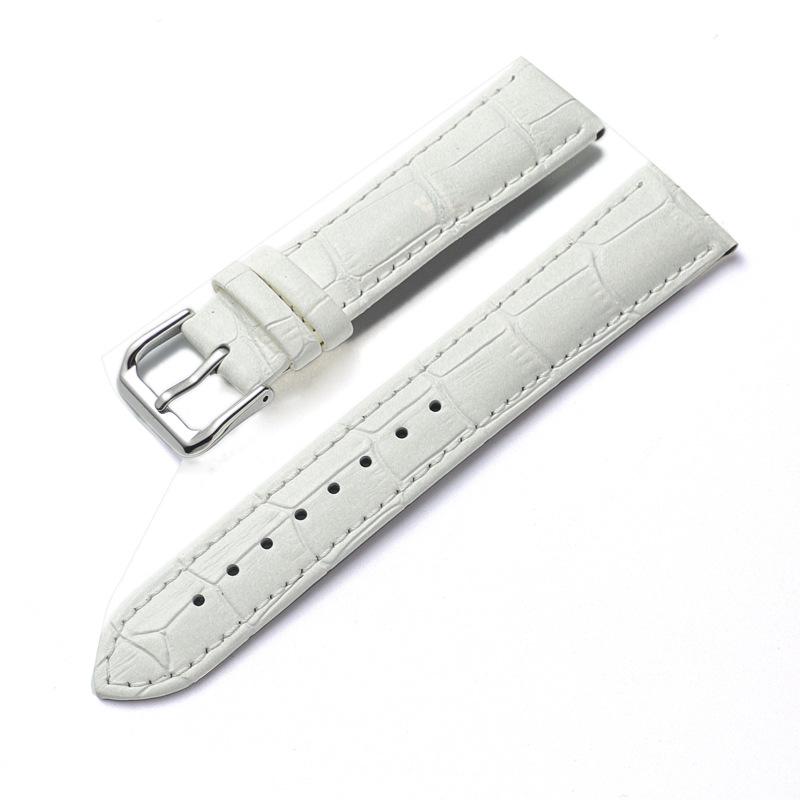 Calfskin Bamboo Pattern Cowhide Pin Buckle Watch Strap for Men and Women