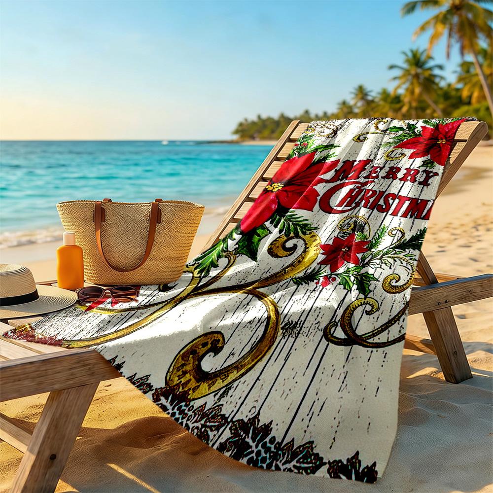 Christmas Beach Towel High Absorbency & Quick-Dry Comfortable Lightweight Portable for Swimming,Beach,Camping, Travel, Beach Accessories,Gym