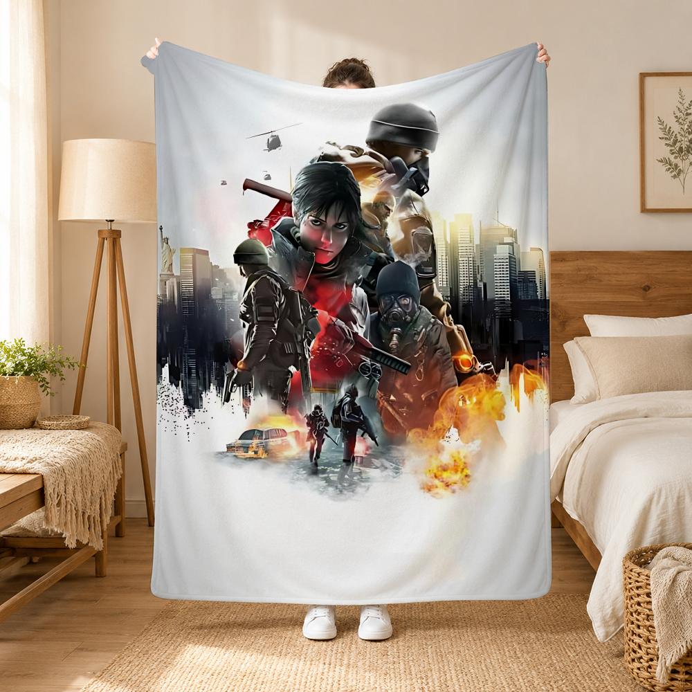 Tom Clancys The Division Game Throw 240G Flannel Blanket, Suitable For Sofas, Beds, Offices, Exquisite Gift Blankets