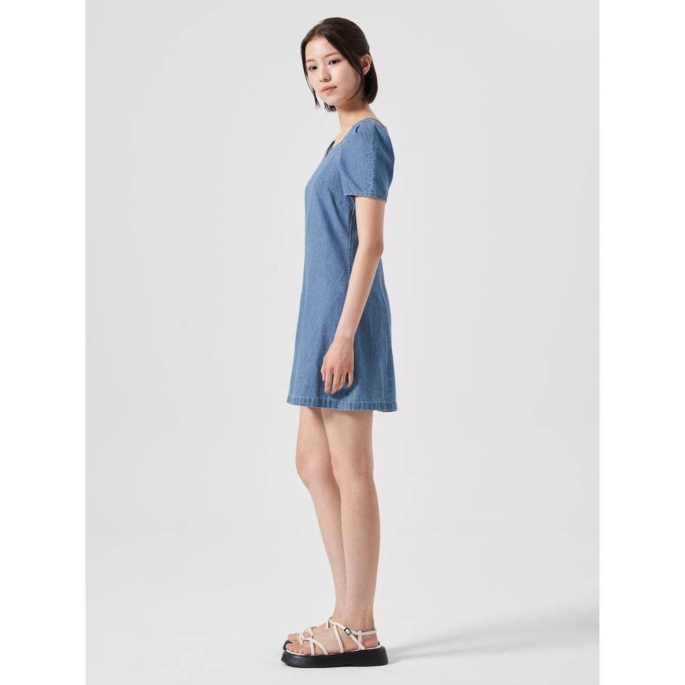 8seconds Denim Short Sleeve Mini Dress Sky Blue (114771Ay1Q)