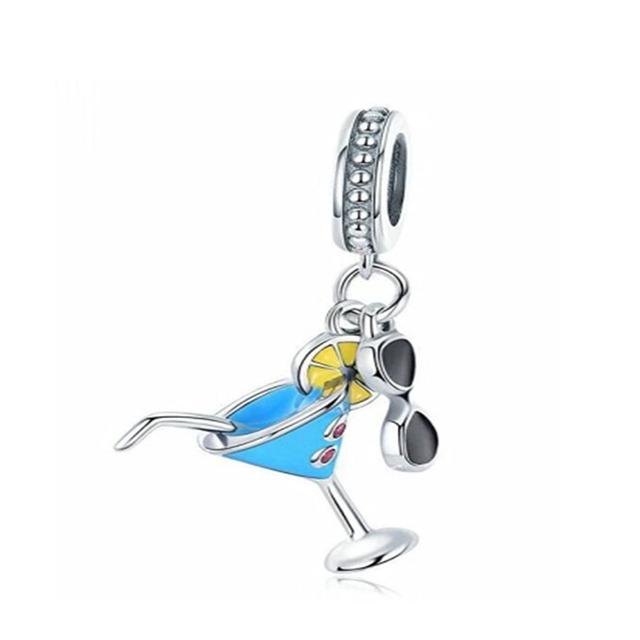 

Стерлингового серебра 925 пробы, синий сок пальмы, Ловец снов, кулон, подвески, тонкие бусины своими руками, подходят для оригинального браслета, ювелирные изделия