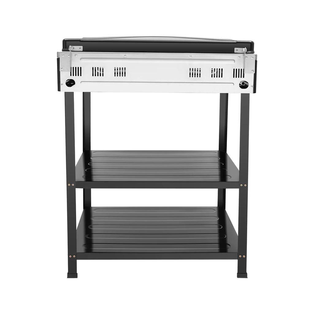 5-Brenner-Gaskocher Tragbarer Erdgas-Campinggrillkocher Standherd Kochfeld Kocher mit Aufbewahrungsständer für Outdoor-Wohnmobil