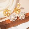 18K Gold-Plated Zircon Flower Pearl Ear Cuff - Elegant and Stylish Light Luxury Earrings