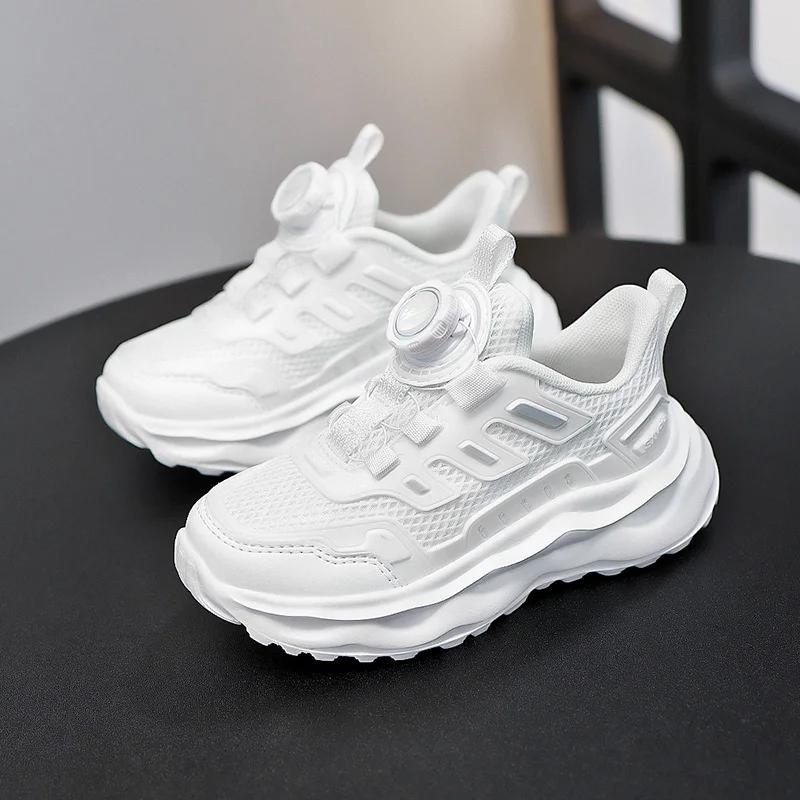 New mesh breathable small white shoes for boys and girls campus soft soled running shoes for middle school children and students
