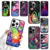 Glitter Fox Wolf Owl Trippy Psychedelic Phone Case For iPhone 17 Air 14 13 12 16Pro Max 15  Plus Max Cover