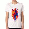 Colorful Cat Unisex Cotton T Shirt, Premium Cotton Graphic, Durable And Longlasting, Casual Fashion, Adorable Kitten Face Artwork Tee, EyeCatching Des