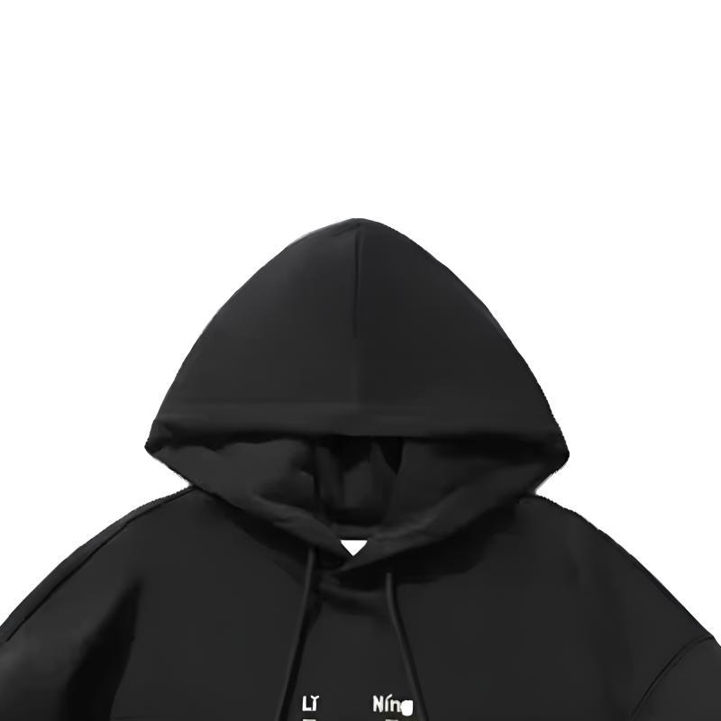 Li Ning Chinese Character Print Fashion Trendy Sports Casual Versatile Hoodie Pullover Long Sleeve Sweatshirt Unisex sweatshirt YWDV377-1