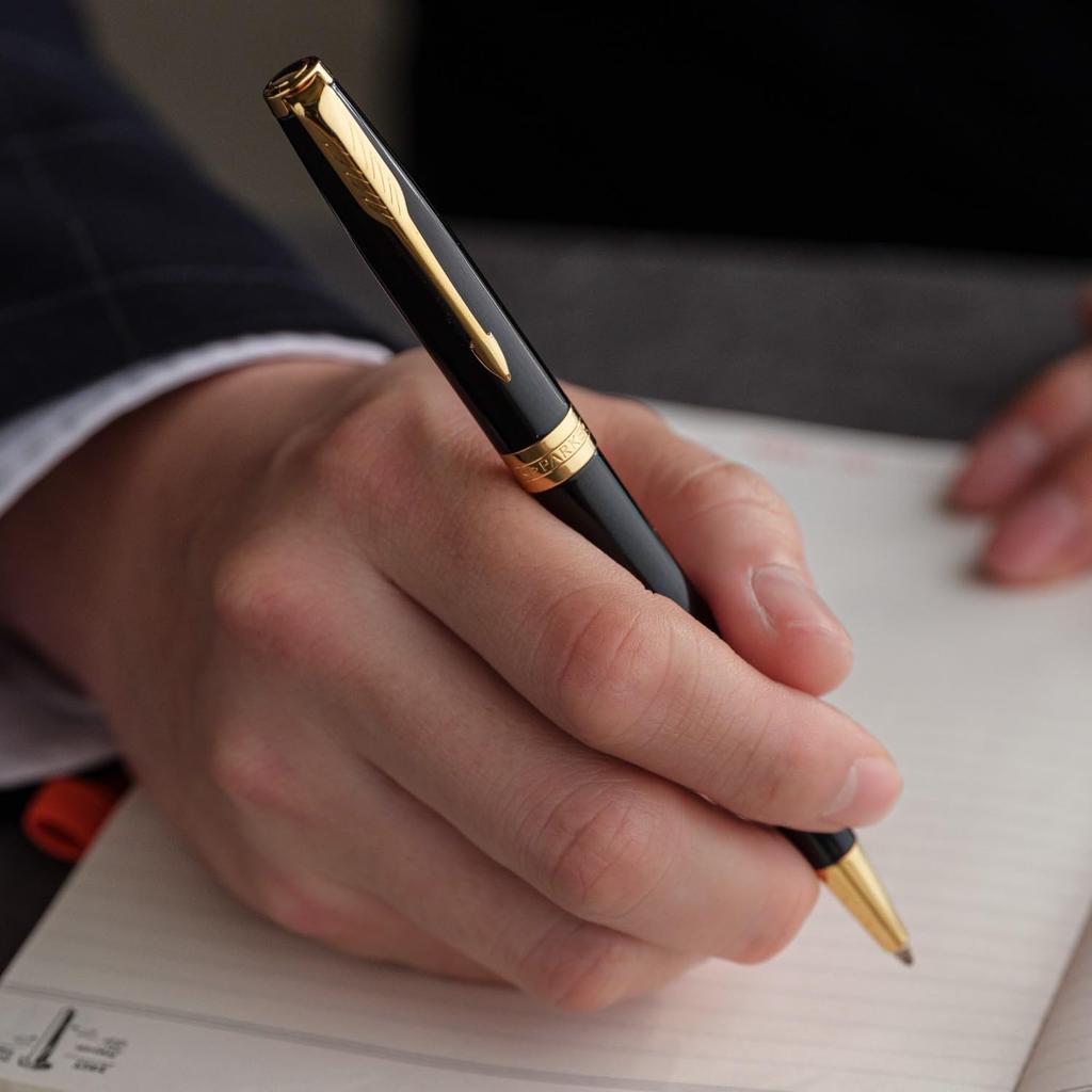 PARKER Ballpoint Pen, Oil-Based, Sonnet Black GT 1950784, Official Import