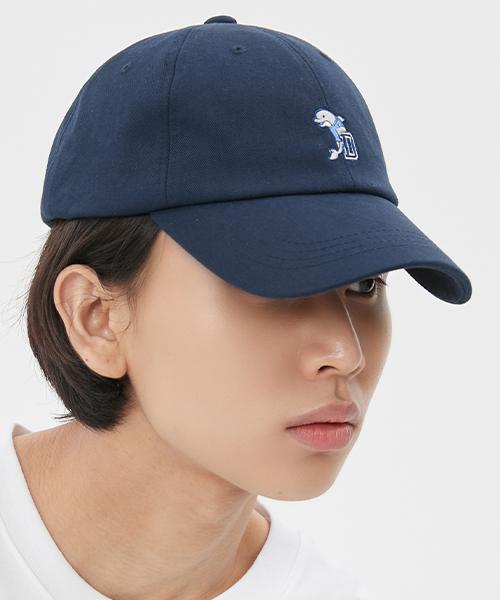 DOLPHIN WAVE APPAREL Dolphin & Initial Embroidered Ball Cap Navy