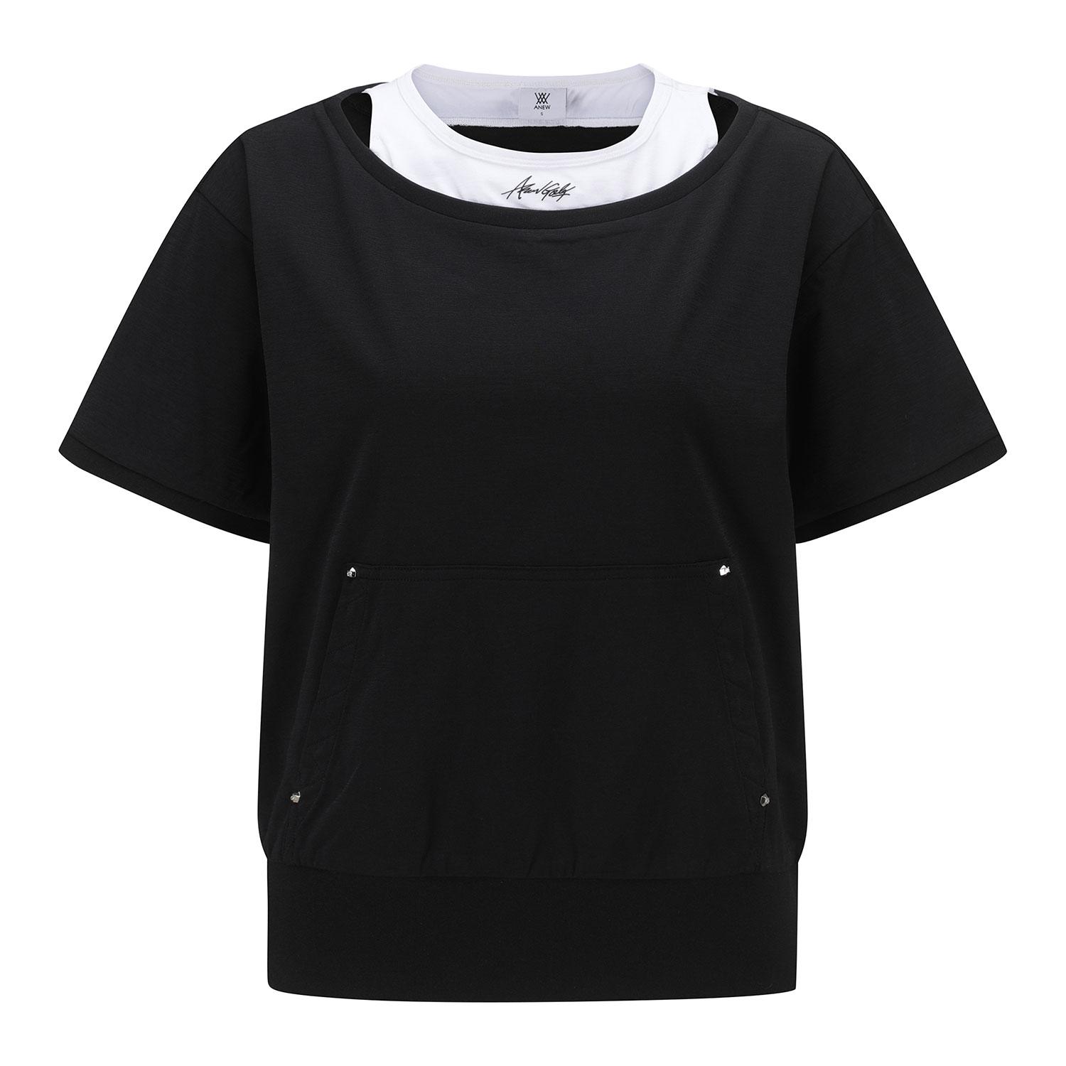 Anew Golf Women Layered Detail Shirt_Bk M