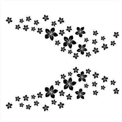 Vinyl Car  Stickers Stylish Design Beautiful Flowers Side Door Window Stickers
