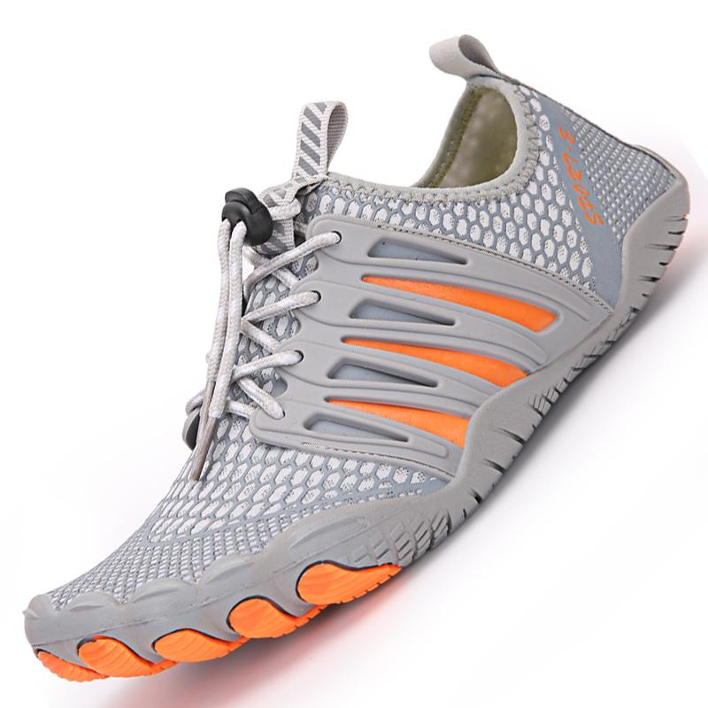 

Barefoot Beach Wading Shoes Men Women Quick Dry Swimming Aqua Shoes Breathable Outdoor Water Sports Shoes for Fishing Surfing EU:47 серый