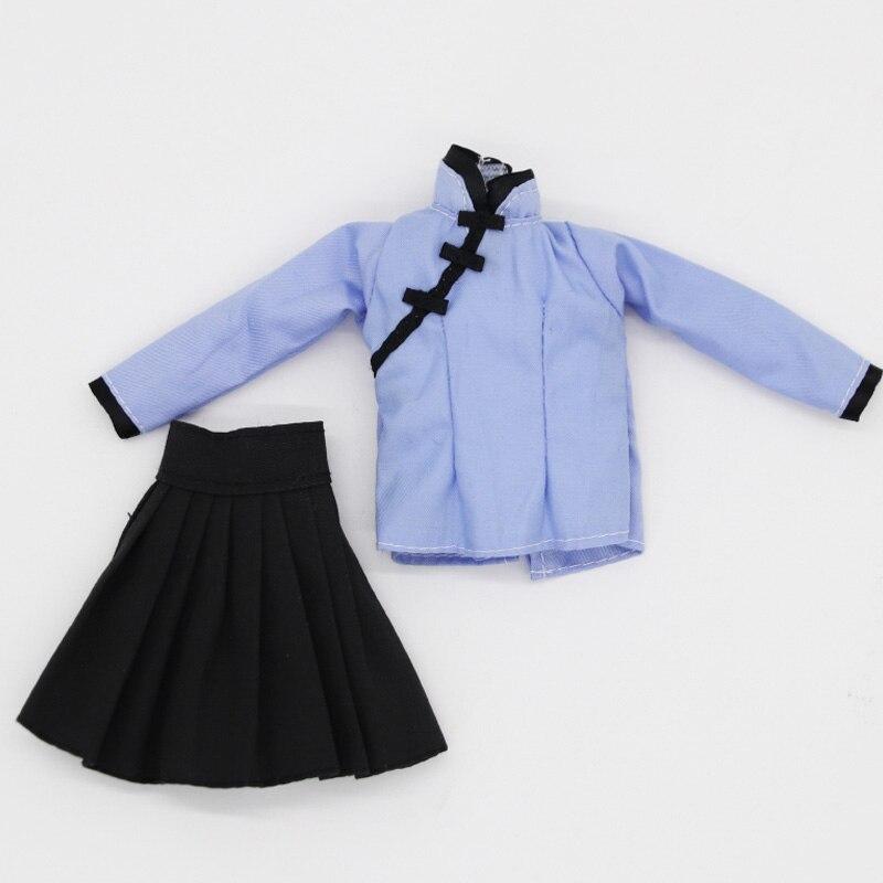 Blue Handmade Doll Accessories Unique Tops Dress For Dolls Costume Clothes For Doll Chinese Traditional Clothes for Barbie Dolls