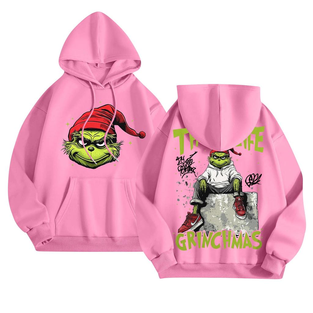 Women's Fashion Lightweight Long Sleeve Pullover With Pockets Rugby Print Hoodie