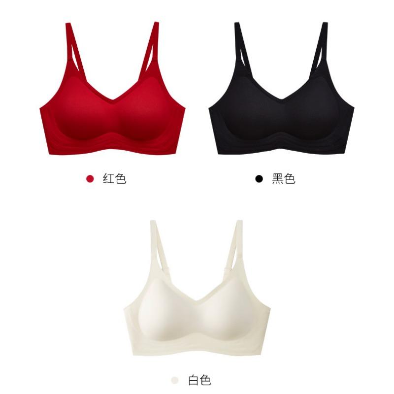 Seamless Jelly Strip Cami Soft Support Latex Wireless Push Up Gather Bra For Women