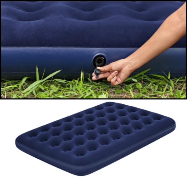Large Double Velvet Mattress Bestway Soft 191×137×22 Navy Blue